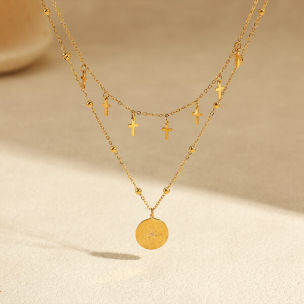 O1CN01g8rhTd29BL4utj6b8_2211762048029-0-cib Wholesale Titanium Steel Necklace Cross Star Round Stainless Steel Necklace