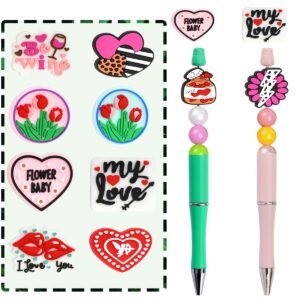 Wholesale Random 100pcs Valentine's Day Heart Flower Series Focal Beads