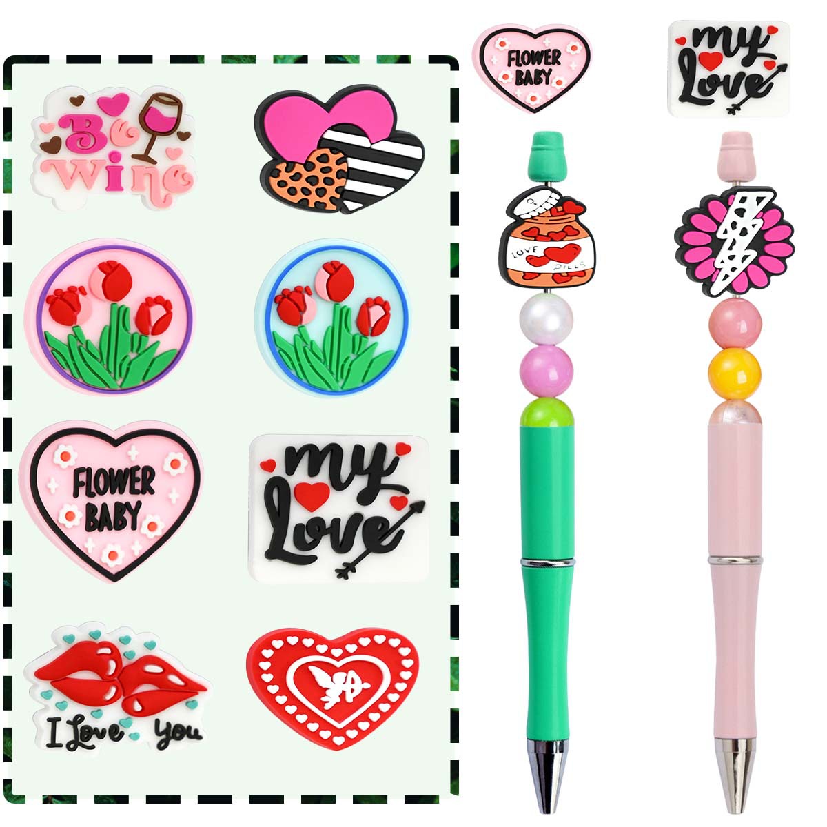 Wholesale Random Valentine's Day Heart Flower Series Focal Beads