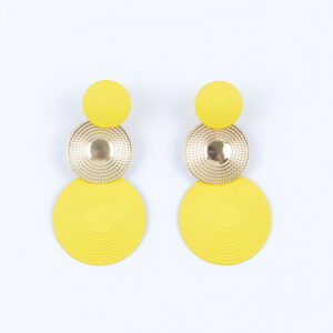 Disc pendant earrings-yellow