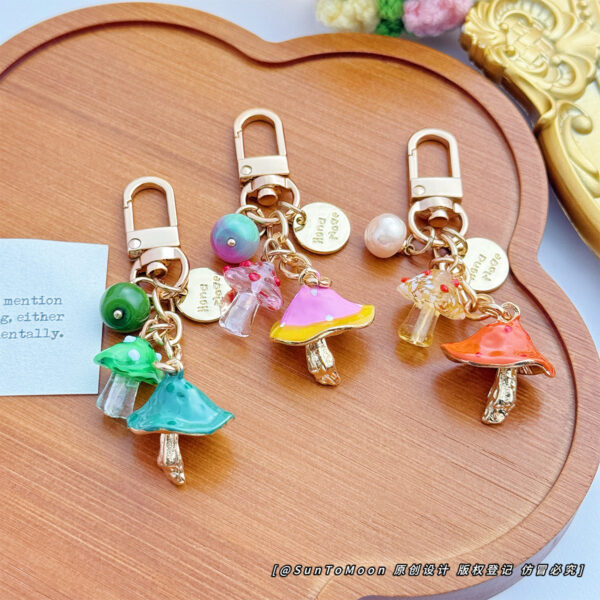 Wholesale Colorful stereoscopic Mushroom Cartoon Keychain