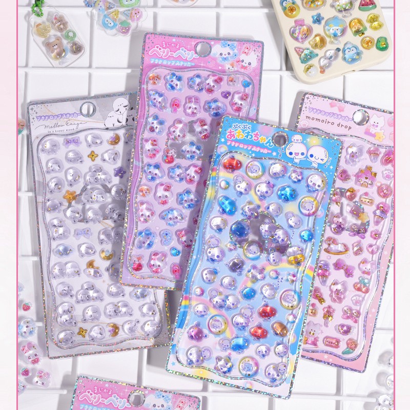 Wholesale Japanese-Style Small Nose Bke Stereo Relief Stickers Chilen's Animal Crystal Phone Case DIY Decorative Stickers