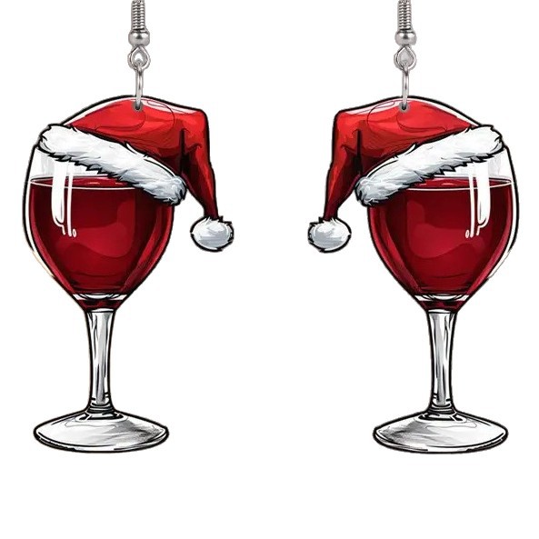Wholesale Valentine's Day Wine Glass Earrings