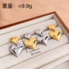 Wholesale Gold and silver contrasting pendant heart-shaped titanium steel earrings