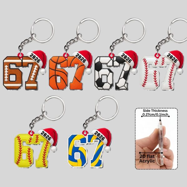 Wholesale Ball 67 Pendant Acrylic 2D Plane Christmas Pendant Keychain