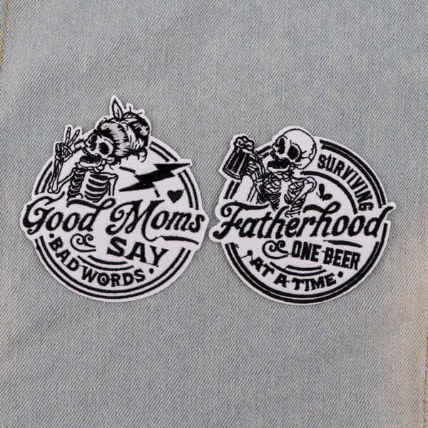 O1CN01gCcnDP20Q9HJW20Au_2215389716843-0-cib Wholesale 5pcs Horror Skull Halloween Cartoon Embroidery Cloth Sticker Patch