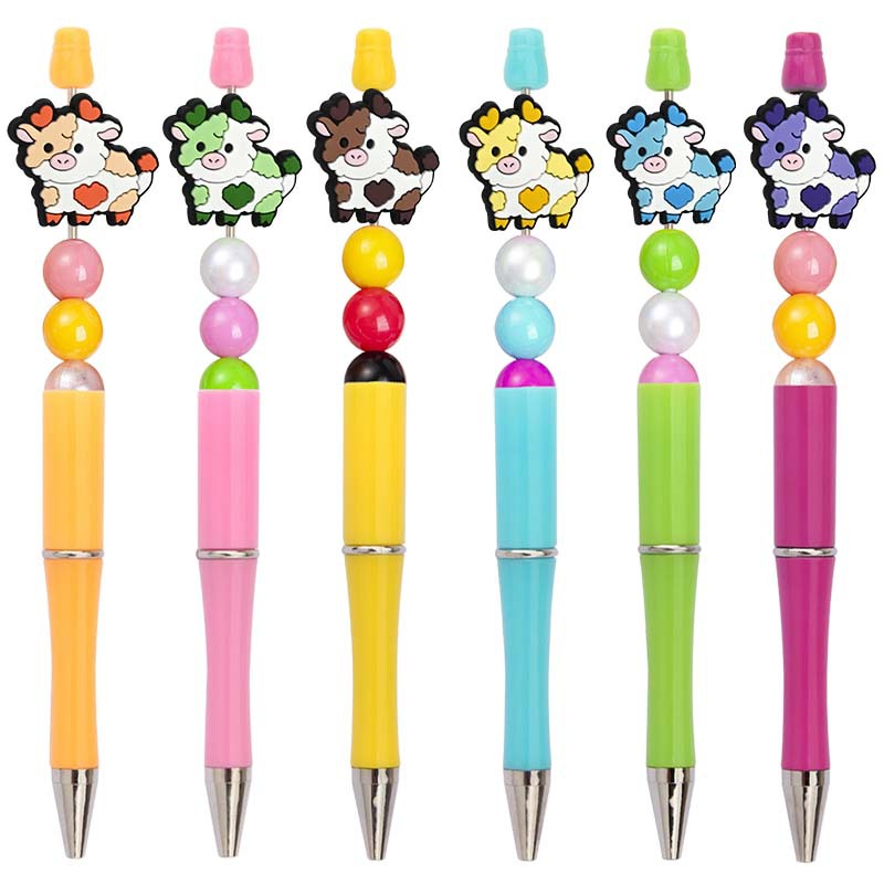 Wholesale Cartoon Calf Beads Pvc Soft Glue Patch Rice DIY Focal Beads