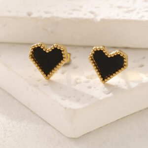 1129 black earrings / 18K