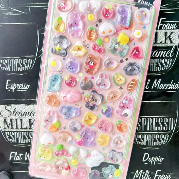 Wholesale Cartoon Fun Decoration Cute Relief 3D Stickers