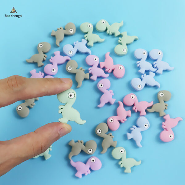 O1CN01gFvYPA1RqhTd9gkLC_2869292163-0-cib Wholesale 10PCS Teether Dinosaur DIY Baby Molded Silicone Beads