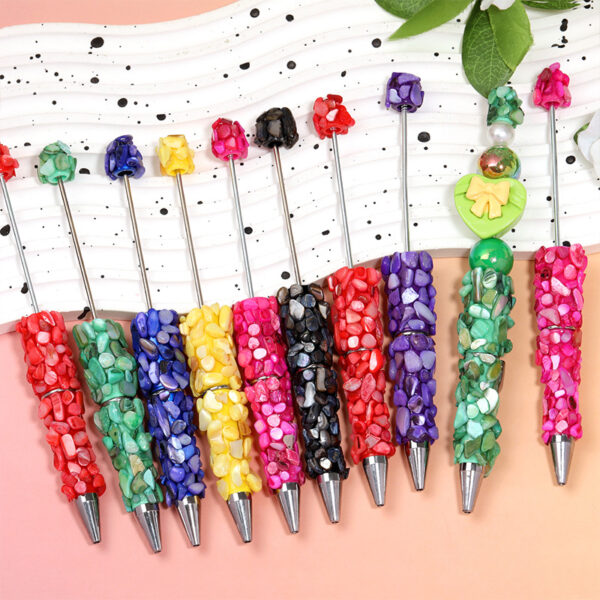 Wholesale 5pcs Special-Shaped Shell Stone Bead Pen DIY Creative Cute Pen