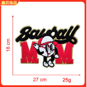 Hot melt glue*red and white*letter mom*baseball mom*height 18*27cm