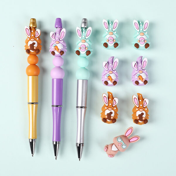 Wholesale Easter 3D silicone beads loose beads jewelry cartoon rabbit Focal Beads
