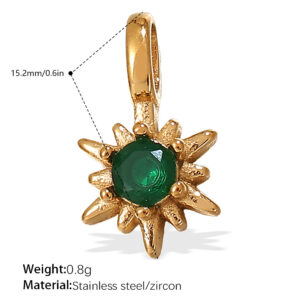 Pj463gng green zirconium gold pendant