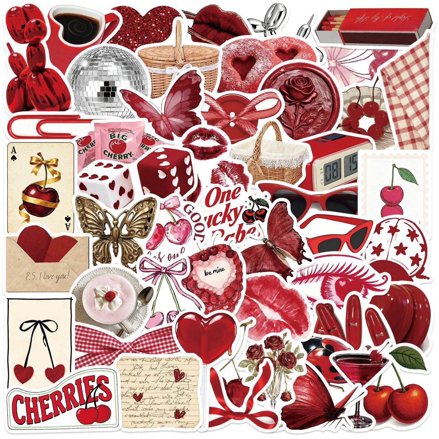 Wholesale Cartoon Cherry Blossom Girl Waterproof Vinyl Stickers