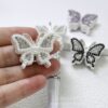 Wholesale 10pcs Colorful Butterfly Pearl Alloy Four hole Beads