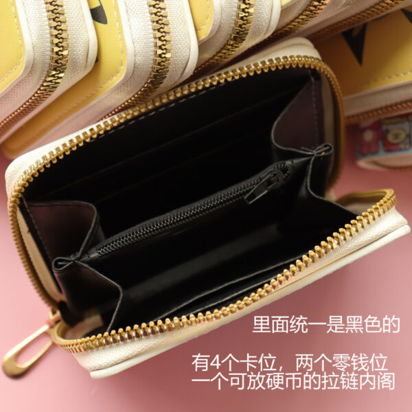 Wholesale Compact Printed Coin Purse Cartoon Bunny Short Zipper Wallet Card Holder