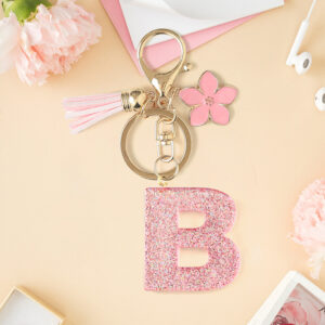 Pink b keychain