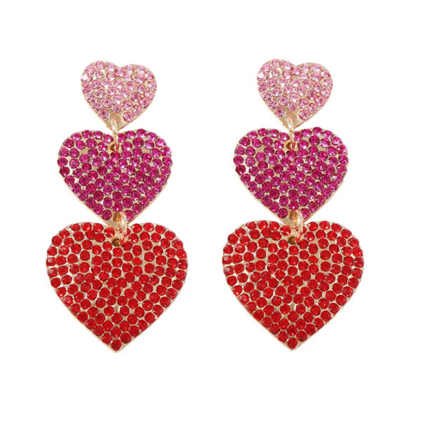 Wholesale Love Full Diamond Valentine's Day Acrylic Earrings