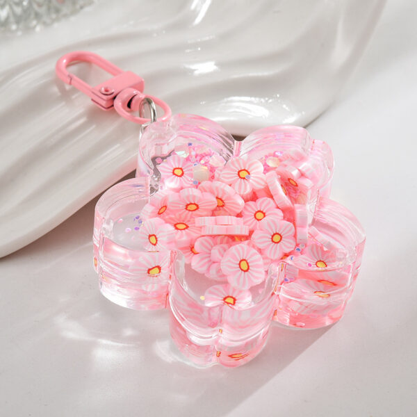Wholesale Acrylic Oil-Filled Sand Bottle Flashing Luminous Keychain