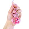 Wholesale Oil filled pink strawberry bear quicksand keychain
