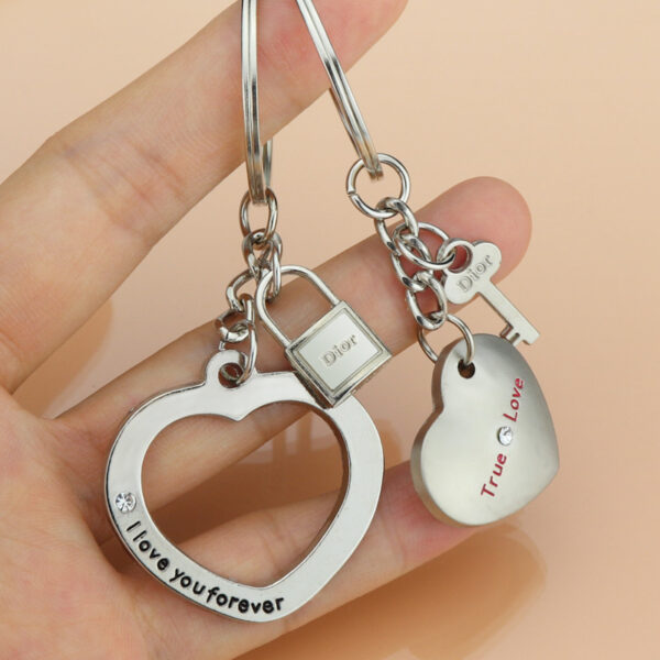 Wholesale Valentine's Day Silver Love Key Metal Keychain