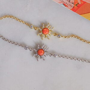 Orange opal gold bracelet