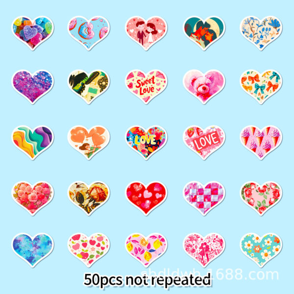 Wholesale 50pcs Cartoon Color Love Valentine's Day Stickers