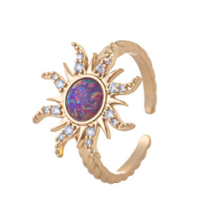 Purple Opal gold ring