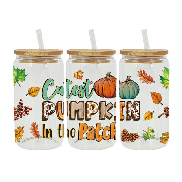 Wholesale UV transfer sticker glass crystal label Crystal sticker cross-border special sticker for 16oz glass cup 23cmX11cm