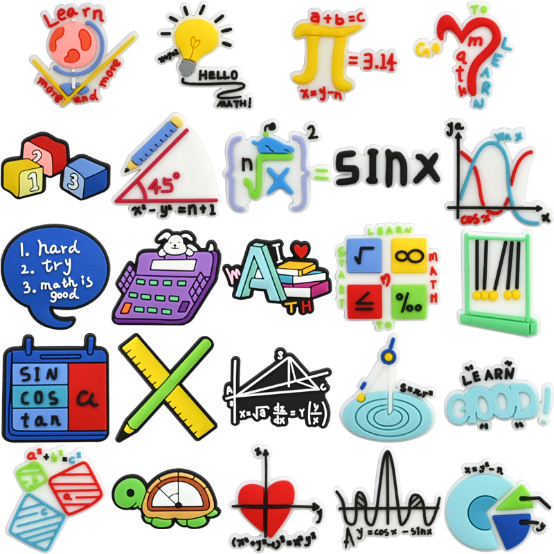 Wholesale Cartoon Creative Math Theme Detachable Croc Charms