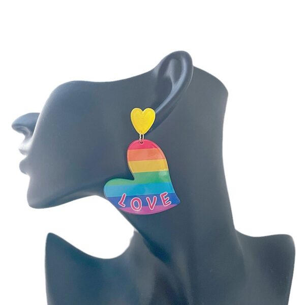 Wholesale LOVE Irregular Love Acrylic Earrings