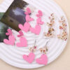 Wholesale Valentine's Day Pink Love Acrylic Earrings
