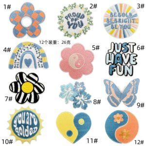 Cartoon cloth stickers set of 12 pieces