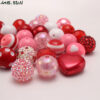 Wholesale of 50 Large Red Love Valentine's Day 20MM Acrylic Mixed Color Beads