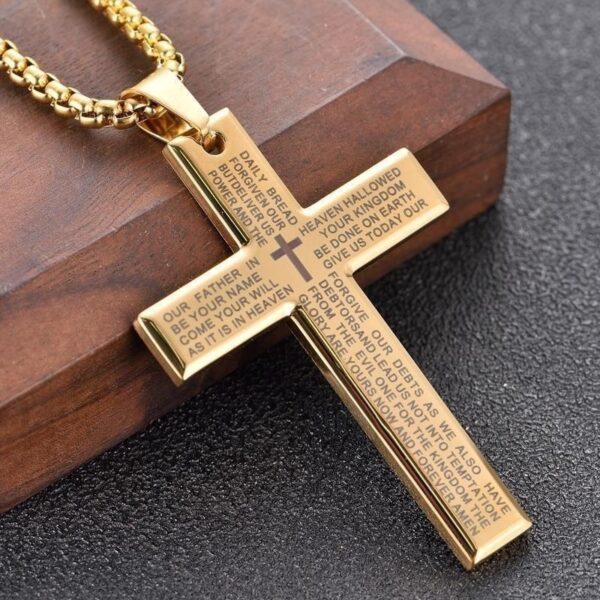 O1CN01gaSCbA1hW7qzmqFKn_2221274484284-0-cib Wholesale Cross Scripture Titanium Steel Cross Necklace