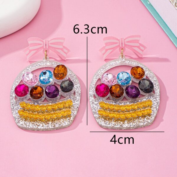 Wholesale Easter Bow Basket Easter Egg Cute Acrylic Earrings