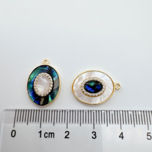 Oval two-color (outer circle abalone)