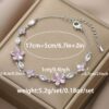 O1CN01gbr8zI1mmgFMGyO1y_2220324334997-0-cib Wholesale Sweet cherry blossom pink flower zircon bracelet