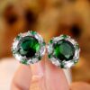 Wholesale Colored circular diamond studded earrings