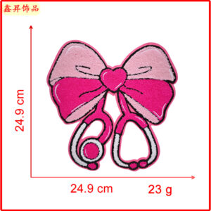 Hot melt glue*rose red*bow*bow stethoscope*height 24.9*24.9cm