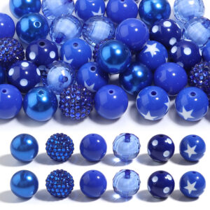 Royal blue mixed pen beads / Size 20mm 12 pieces/pack as shown in figure 2 pieces each