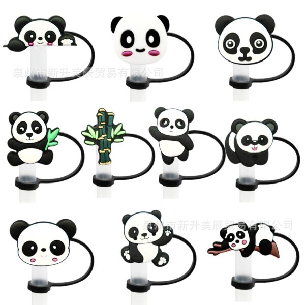Wholesale Cute Panda Straw Tube Cap