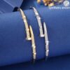 Wholesale Nail copper micro inlaid zircon open bracelet