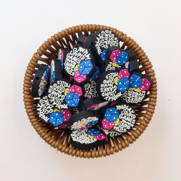 Wholesale 10pcs Cartoon Creative Dice Letters Silicone Beads