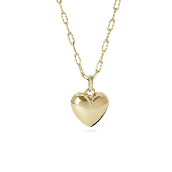 Wholesale Golden peach heart paperclip necklace