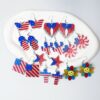 Wholesale Independence Day Flag Red Blue Sunflower Love Earrings