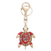 Wholesale Colorful diamond studded cute marine turtle metal keychain