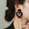 Wholesale Valentine's Day Acrylic Red Heart Earrings Peach Heart Cut Out Earrings for Women