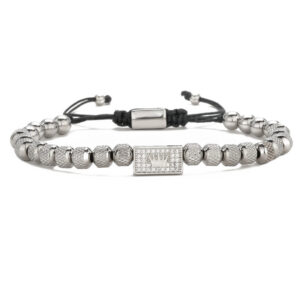 Crown cube 6MM18 pineapple beads steel color